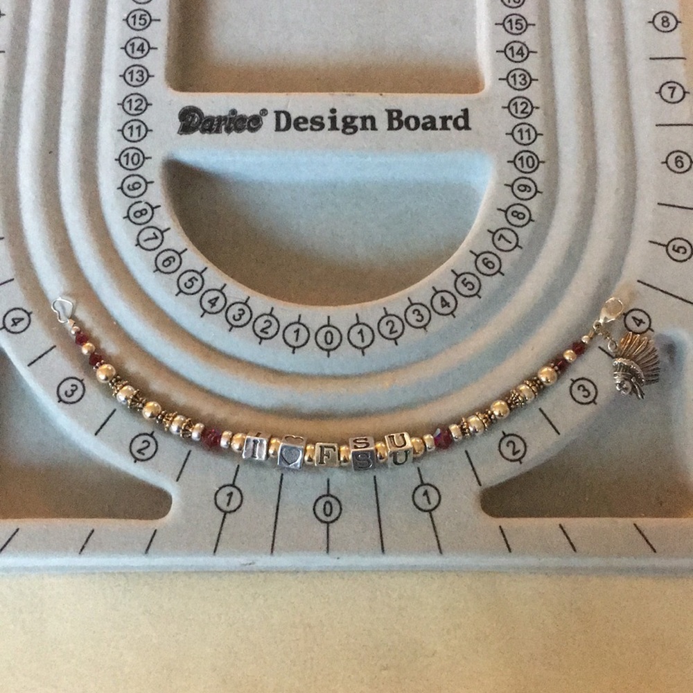 8” Handmade Sterling Silver beaded FSU bracelet